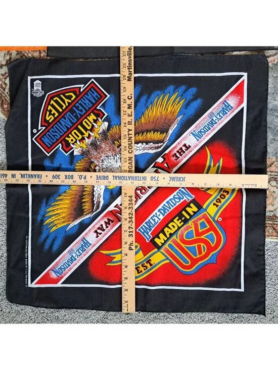Vintage Harley-Davidson Bandanas Lot 10 American Made Motorcycles Multicolor - Picture 11 of 11